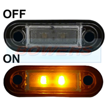 12v/24v Flush Fit Slim Amber LED Marker Lamp/Light Ideal For Truck & Van Bars